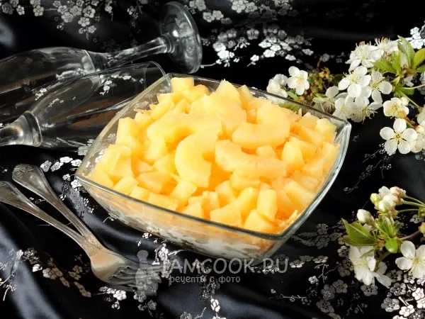 Фото блюда: Салат с ананасами, курицей и грибами