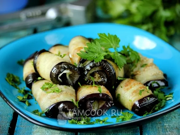 Фото блюда: Острые рулетики из баклажанов
