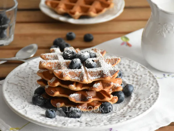 Фото блюда: Бельгийские вафли без яиц