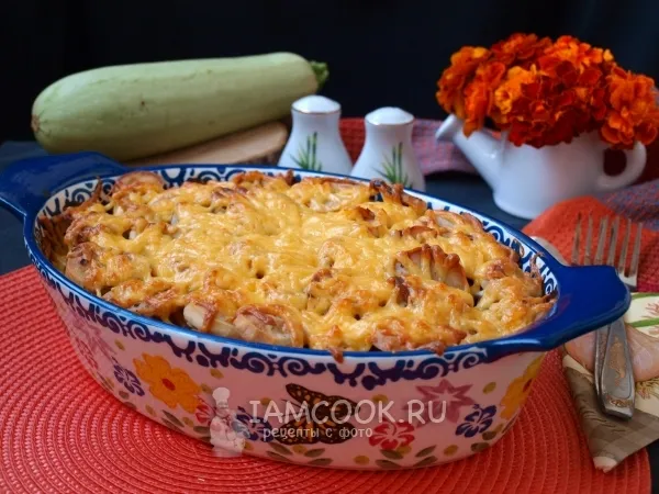 Фото блюда: Мясо с кабачками и картошкой в духовке