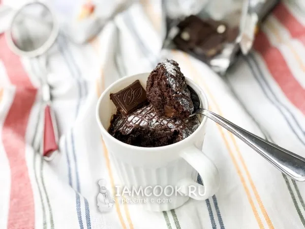 Фото блюда: Брауни в кружке в микроволновке