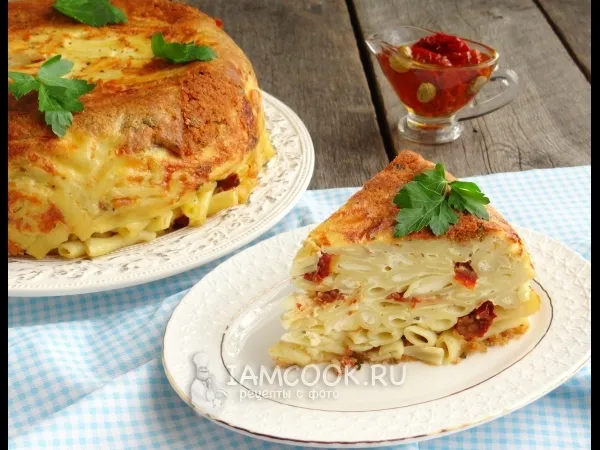 Фото блюда: Макаронная запеканка с вялеными томатами