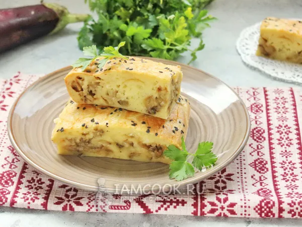 Фото блюда: Заливной пирог с баклажанами