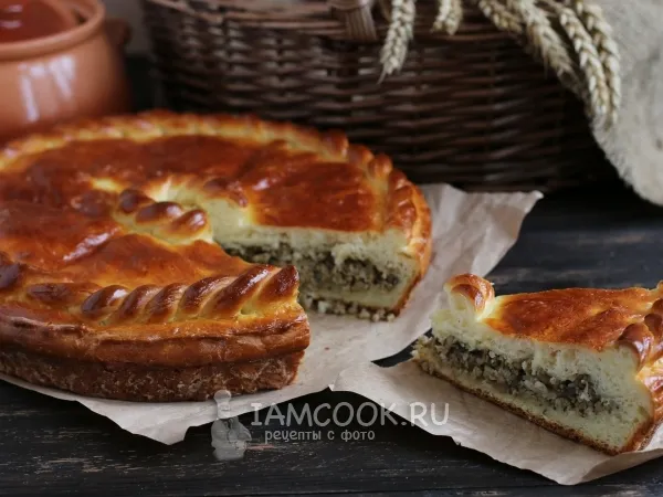 Фото блюда: Пирог с мясом и грибами