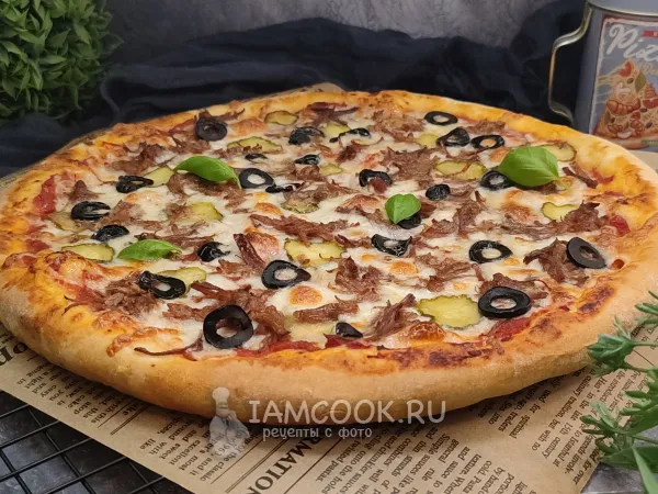 Фото блюда: Пицца с тушенкой