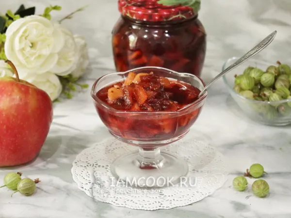 Фото блюда: Варенье из крыжовника с яблоками на зиму