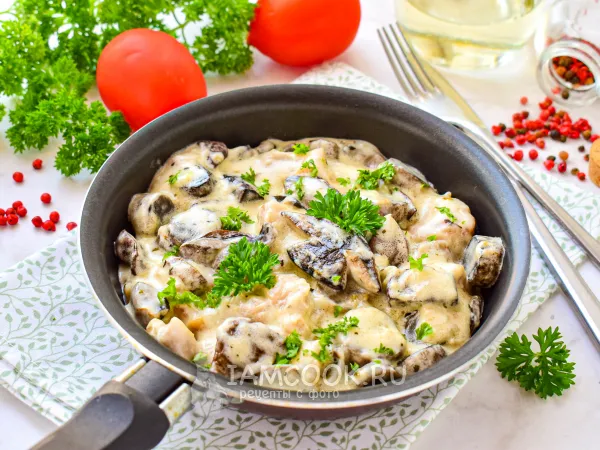 Фото блюда: Подосиновики с курицей
