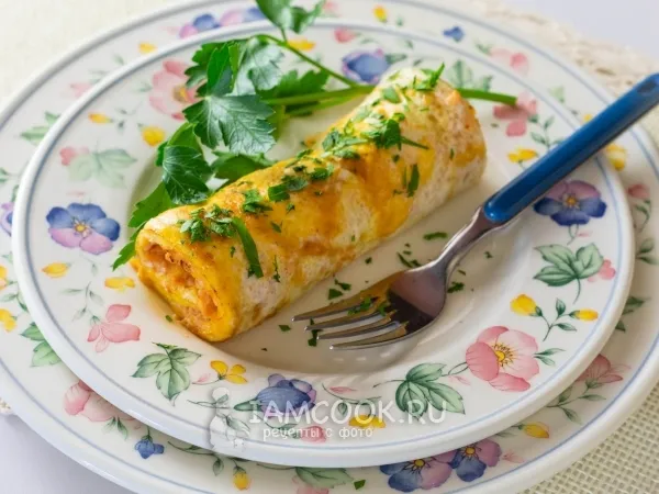 Фото блюда: Яичный рулет с фаршем