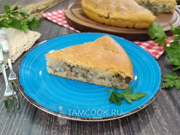 Фото блюда: Постный заливной пирог с рыбой