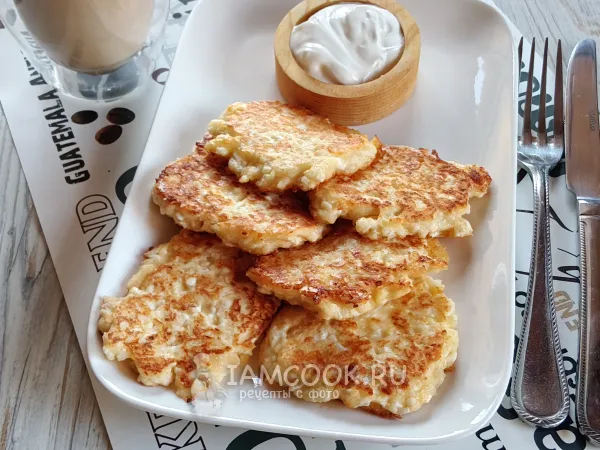 Фото блюда: Оладьи из яйца и творога