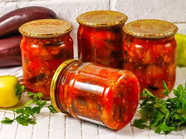 Фото блюда: Салат «Бабья лень» на зиму из баклажанов