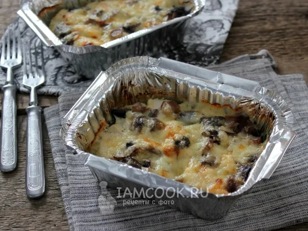 Фото блюда: Куриное филе с грибами в кефире