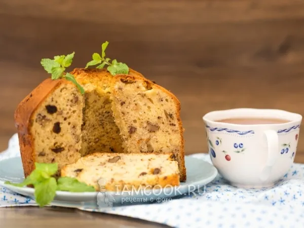 Фото блюда: Творожный кекс с орехами и изюмом