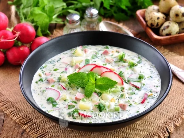 Фото блюда: Окрошка на минералке с майонезом