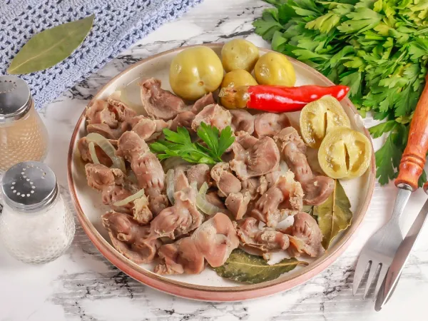 Фото блюда: Куриные желудки в микроволновке