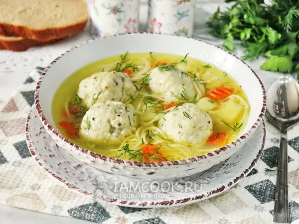 Фото блюда: Суп с рыбными тефтелями