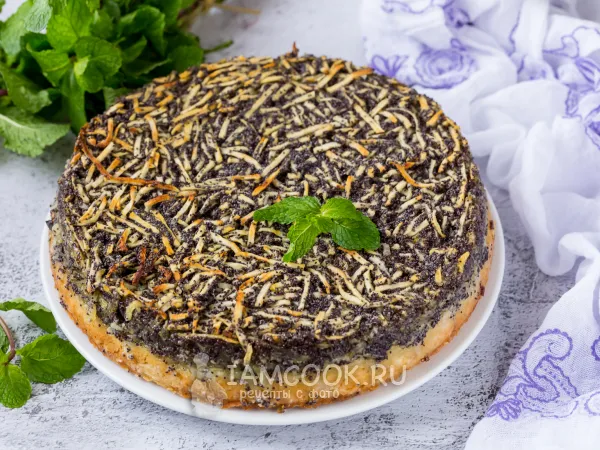 Фото блюда: Пирог с маком и яблоками (на творожном тесте)