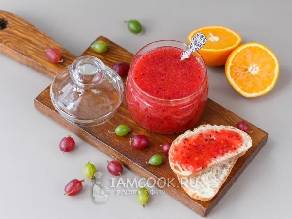 Фото блюда: Варенье из крыжовника с апельсинами без варки