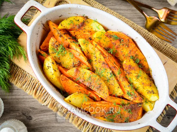 Фото блюда: Картошка с бататом в духовке