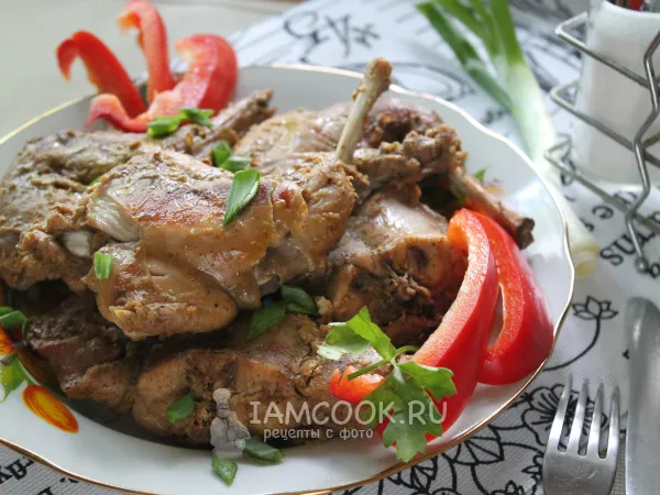 Фото блюда: Кролик в сметане в рукаве в духовке