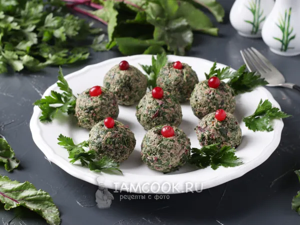 Фото блюда: Пхали из свекольной ботвы