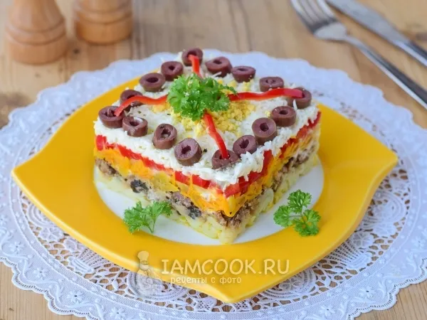 Фото блюда: Салат со шпротами и картошкой