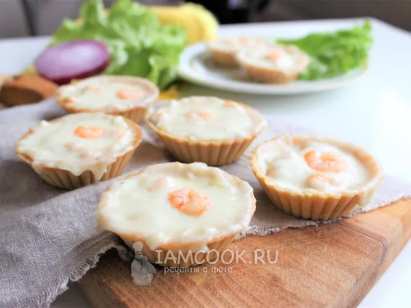 Фото блюда: Жульен с креветками в тарталетках