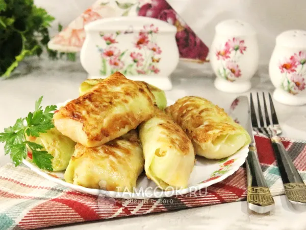 Фото блюда: Жареные голубцы на сковороде