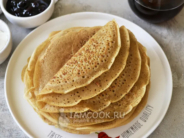 Фото блюда: Постные пшенично-ржаные блины