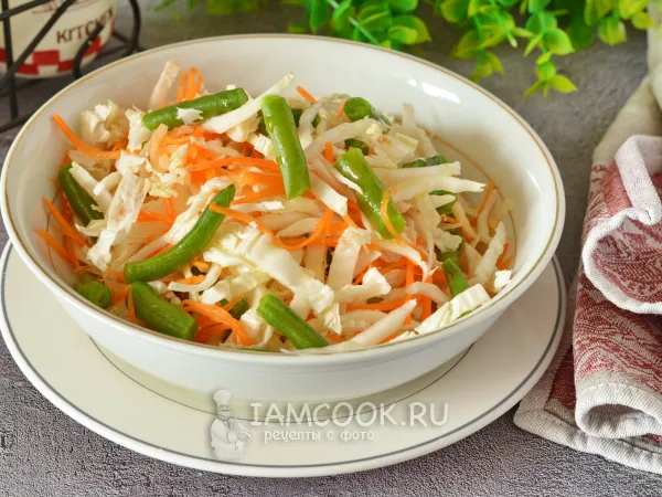 Фото блюда: Салат из стручковой фасоли и пекинской капусты