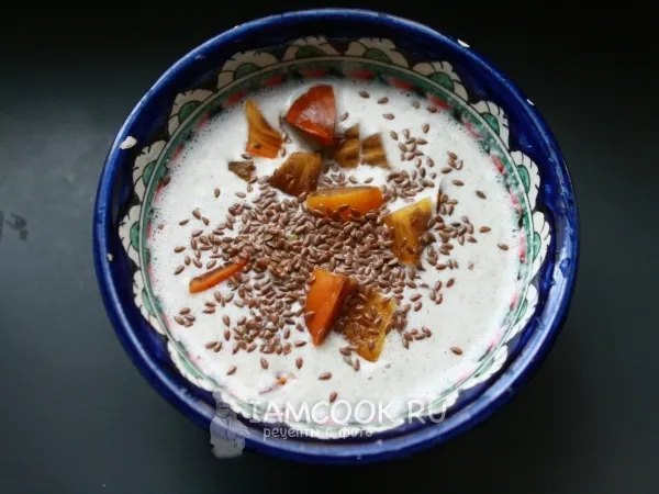 Фото блюда: Каша из пророщенной зеленой гречки и хурмы