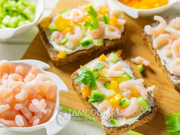 Фото блюда: Бутерброды с креветками