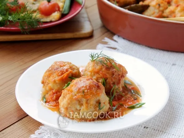 Фото блюда: Рыбные тефтели в томатном соусе