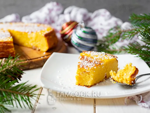 Фото блюда: Диетическая тыквенно-творожная запеканка в духовке (ПП)