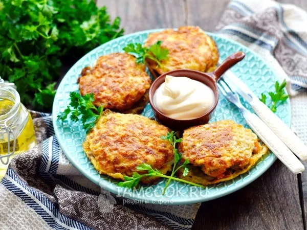 Фото блюда: Говяжьи котлеты в вафельных коржах в кляре