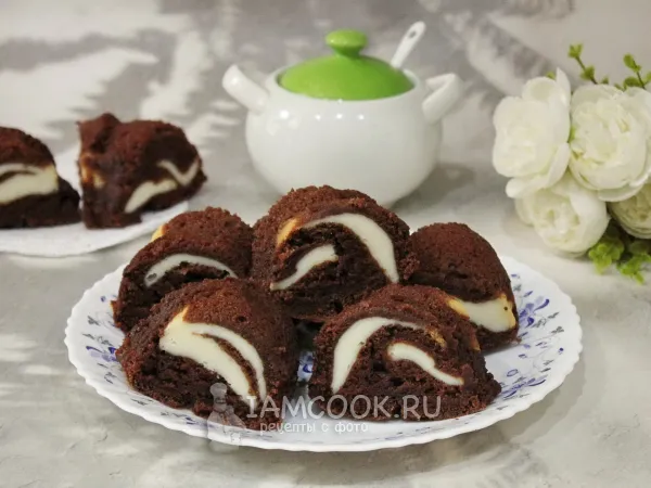 Фото блюда: Шоколадный кекс с сыром (творожным)