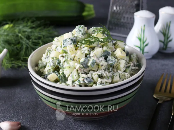 Фото блюда: Салат из сырых кабачков с сыром