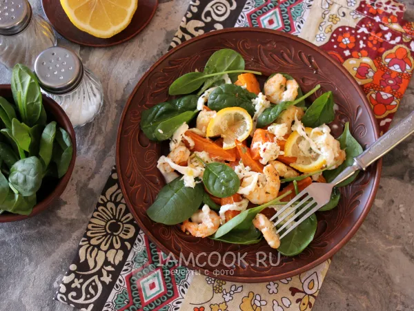 Фото блюда: Креветки с бататом