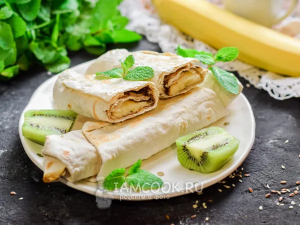 Фото блюда: Банан с шоколадом в лаваше