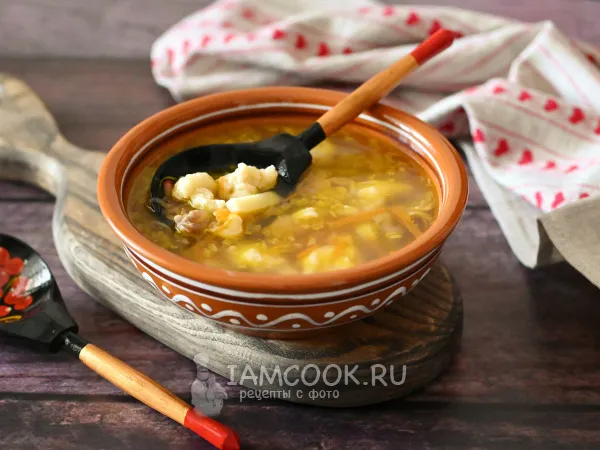 Фото блюда: Суп с клецками на свином бульоне