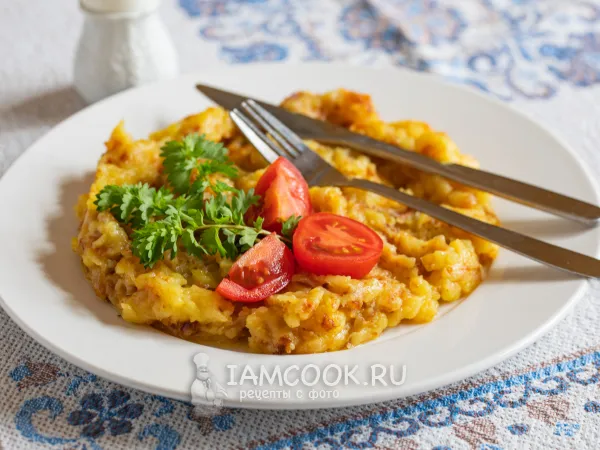 Фото блюда: Картошка с сыром на сковороде