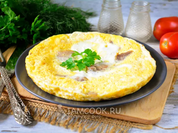 Фото блюда: Омлет с говядиной