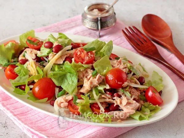 Фото блюда: Салат с фасолью, тунцом и помидорами