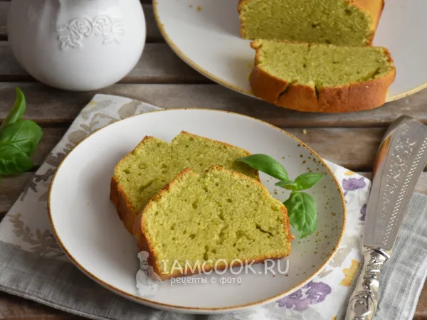 Фото блюда: Сливочный кекс с базиликом
