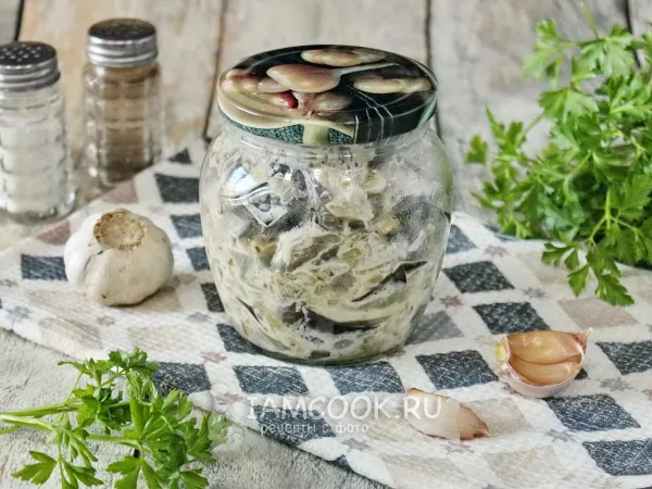 Фото блюда: Салат из баклажанов с майонезом на зиму