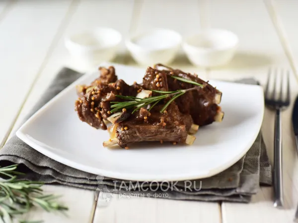 Фото блюда: Бараньи ребрышки в духовке в рукаве