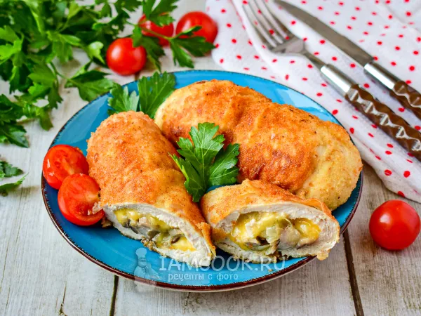 Фото блюда: Кордон блю с грибами