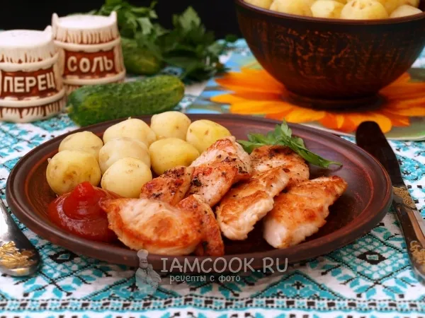 Фото блюда: Жареная индейка на сковороде кусочками