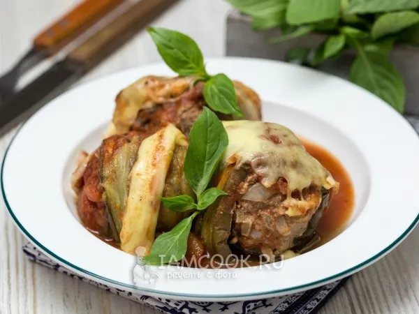 Фото блюда: Рулетики из баклажанов с фаршем