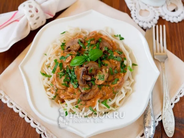 Фото блюда: Вегетарианский «бефстроганов» с грибами